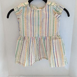 Hanna Andersson Dress with Metallic Colored stripes. Size 80 cm, 18-24 months